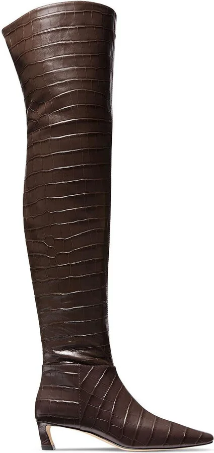 Cosmo Kitten Womens Animal Print Leather Over-The-Knee Boots
