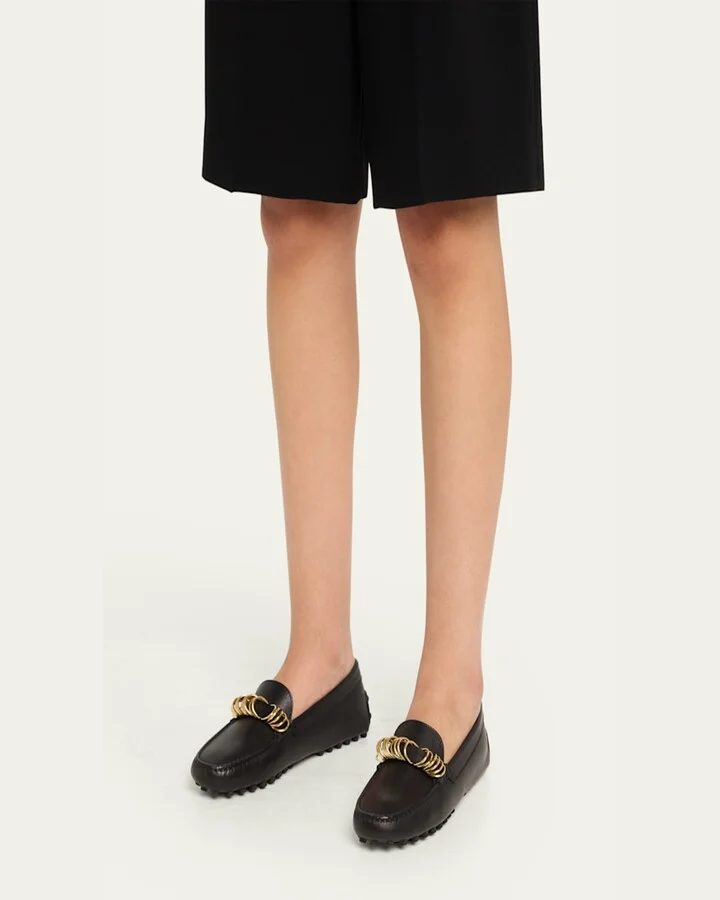 Cosmo Nappa Leather Band Rings Ballerina Flats - Image 2