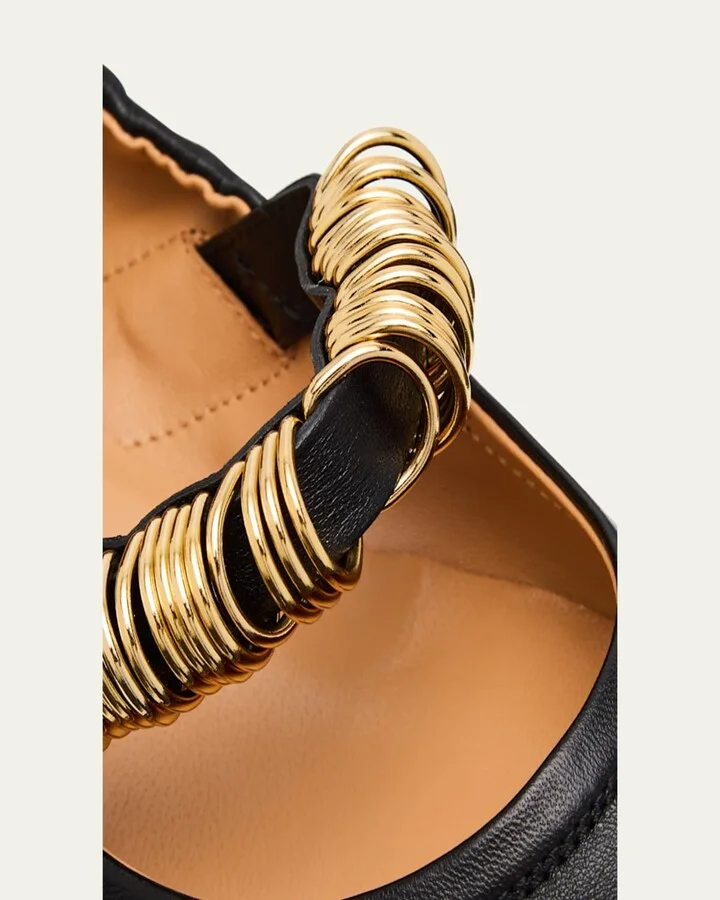 Cosmo Nappa Leather Band Rings Ballerina Flats - Image 5