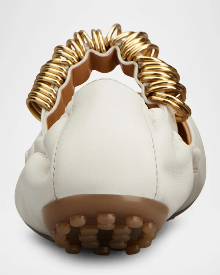 Cosmo Rings Leather Ballerina Flats - Image 4