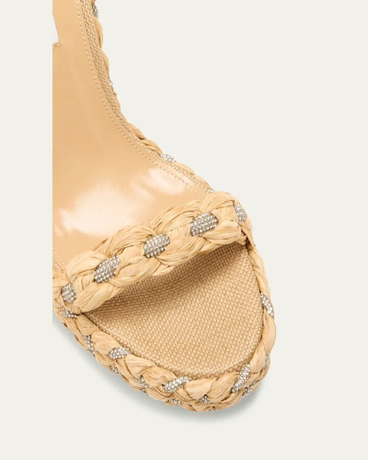 Costiera Braided Crystal Wedge Sandals - Image 4
