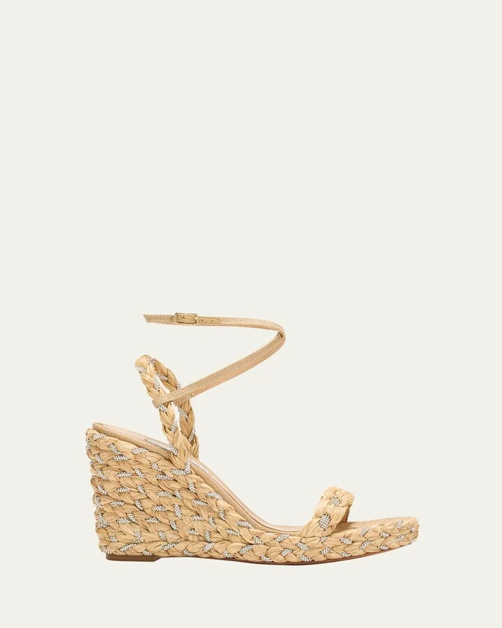 Costiera Braided Crystal Wedge Sandals