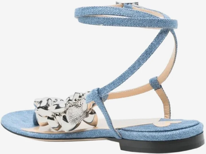 Cotton And Leather Sandals - Image 3