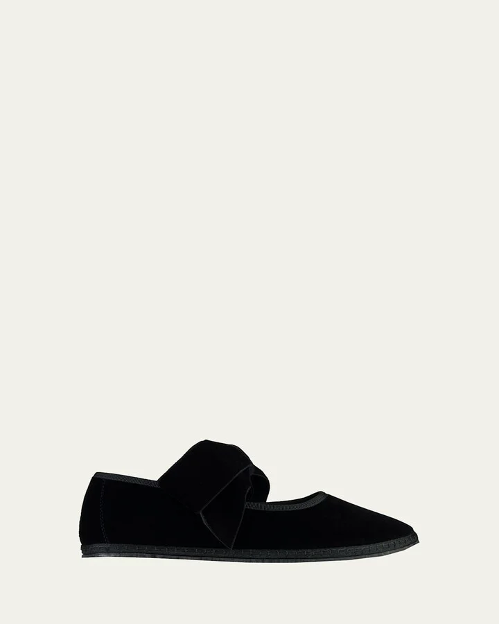 Cotton Bow Ballerina Flats