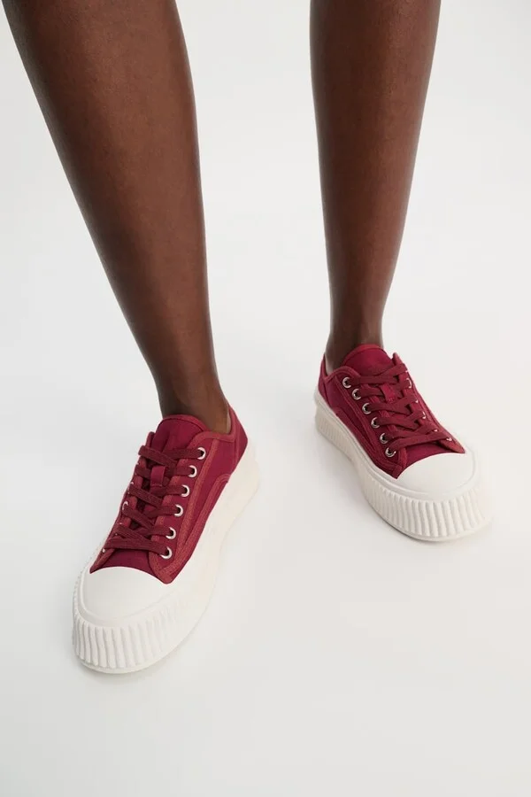 Cotton canvas platform sneakers - Image 2