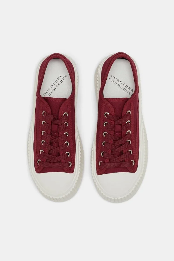 Cotton canvas platform sneakers - Image 4