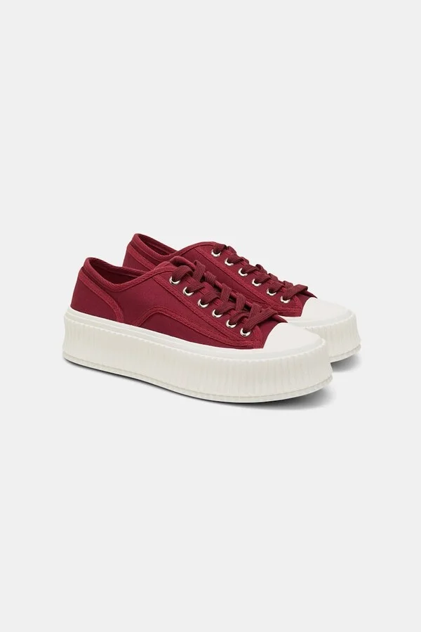 Cotton canvas platform sneakers - Image 5