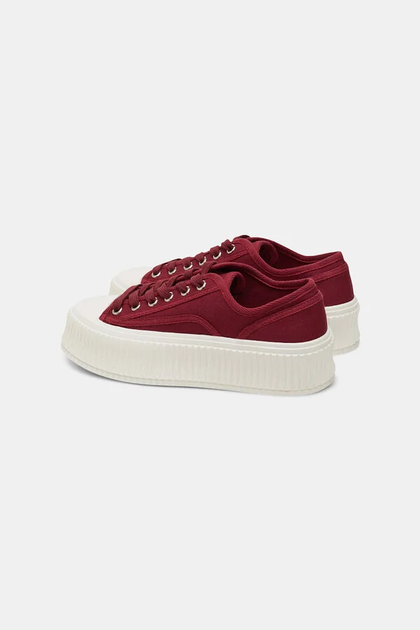Cotton canvas platform sneakers - Image 6