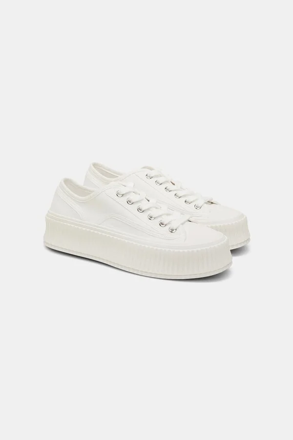 Cotton canvas platform sneakers - Image 6