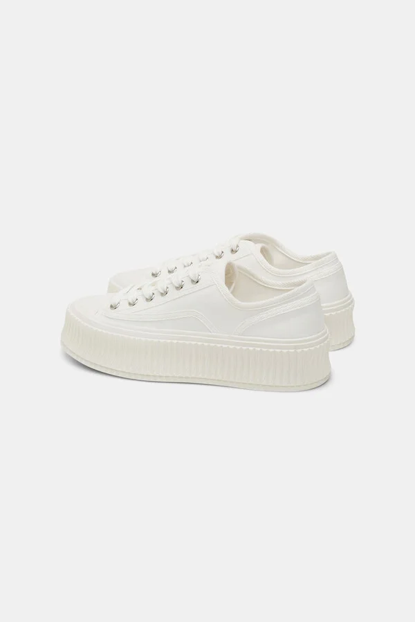 Cotton canvas platform sneakers - Image 7