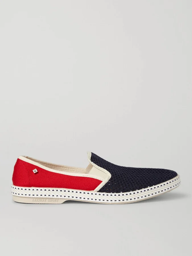Cotton-Mesh and Canvas Espadrilles