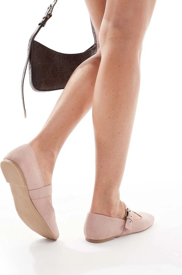 Cotton On Miley ballet flats in dusty pink - Image 4