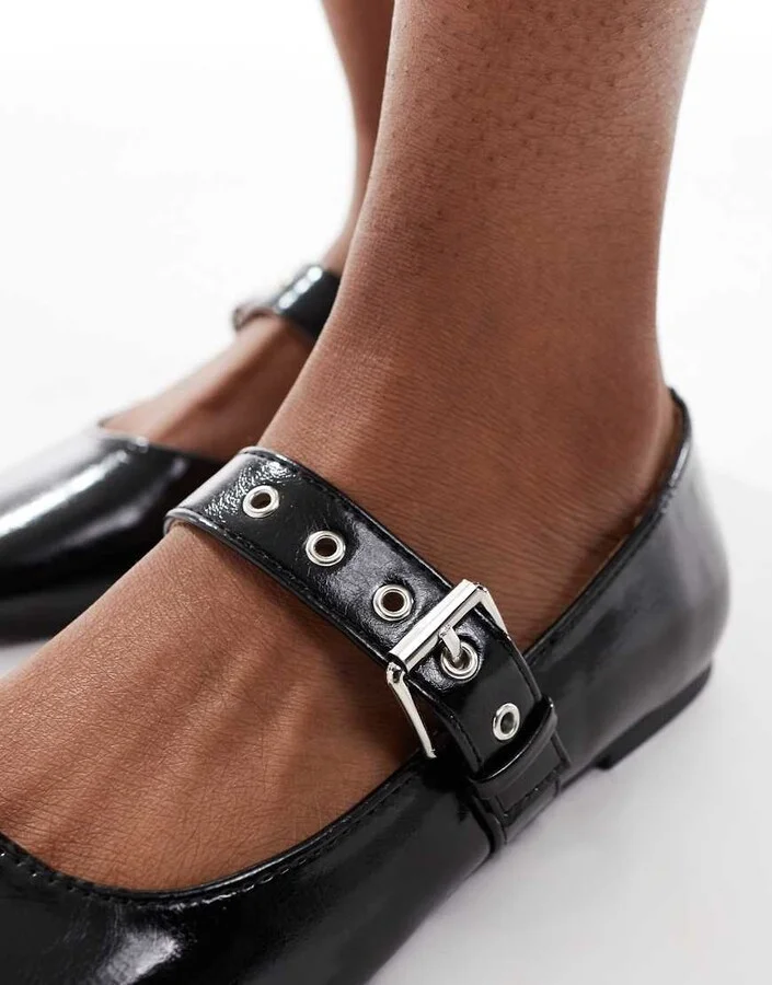 Cotton On Miley Mary Jane ballerina flats in black - Image 2