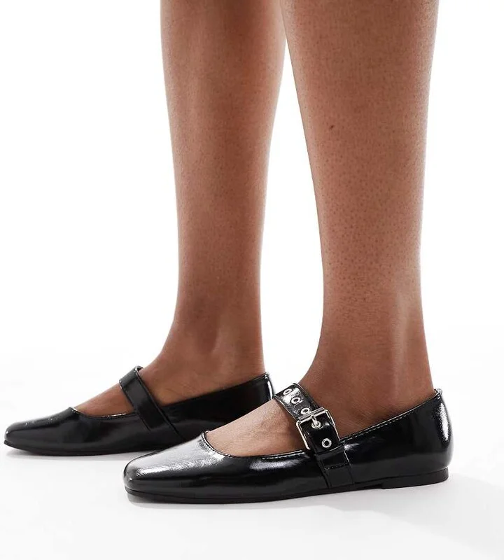 Cotton On Miley Mary Jane ballerina flats in black - Image 4