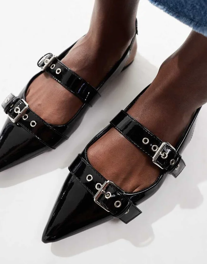 Cotton On zadie buckle slingback in black - Image 2
