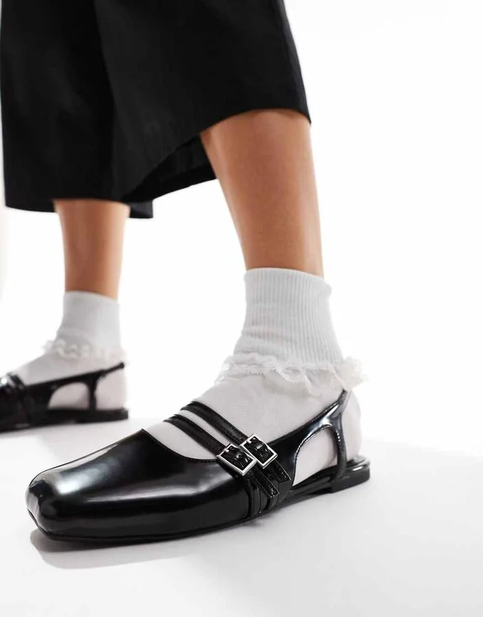 Cotton On Ziggy slingback ballet flats in black