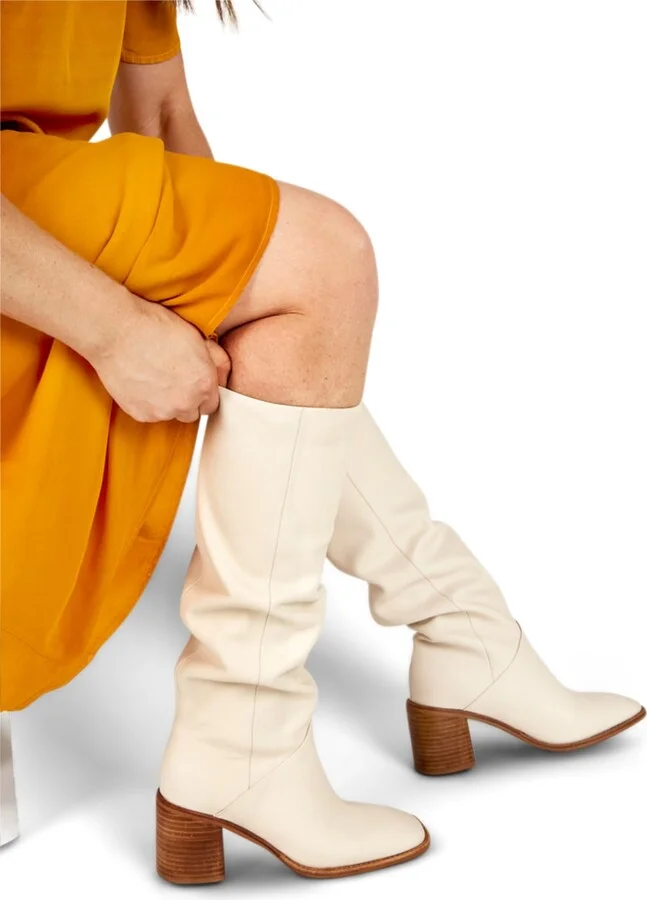 Coucou Tall Heeled Boot-White - Image 2