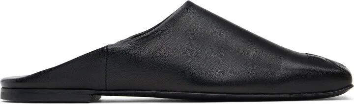 Courrèges Black Heritage Leather Mules
