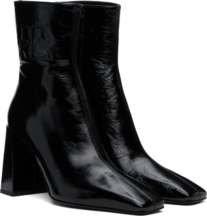 Courrèges Black Heritage Naplack Leather Boots - Image 4