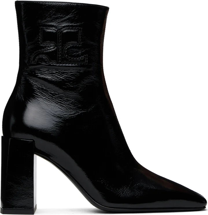 Courrèges Black Heritage Naplack Leather Boots