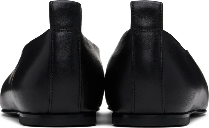 Courrèges Black Minimal Leather Loafers - Image 2