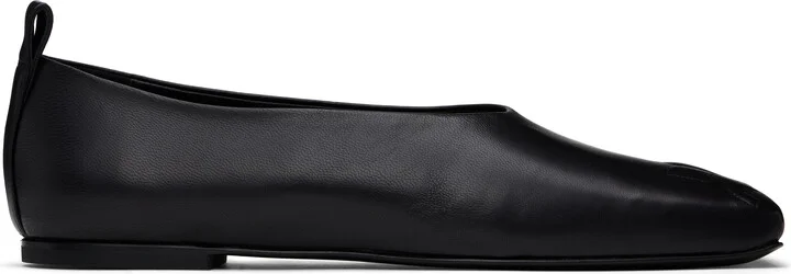 Courrèges Black Minimal Leather Loafers