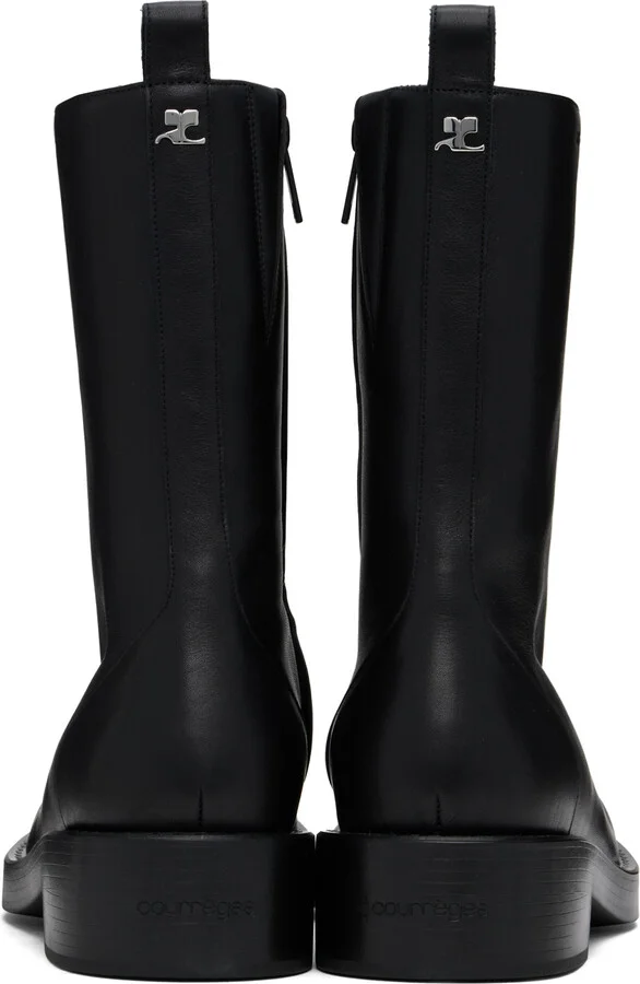 Courrèges Black Rider Leather Boots - Image 2