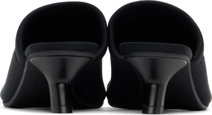 Courrèges Black Wet Scuba Heeled Mules - Image 2