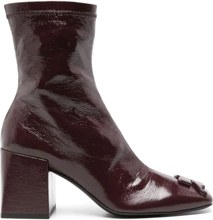 Courrèges Burgundy '70Mm' Boots With Logo