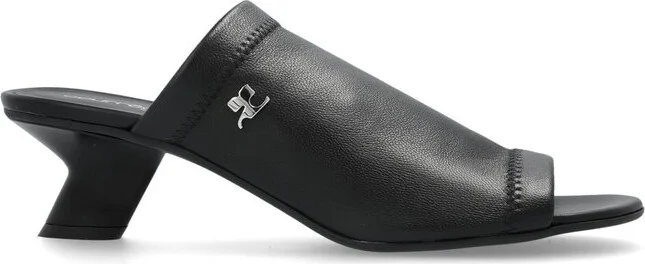Courrèges Logo Plaque Open-Toe Mules