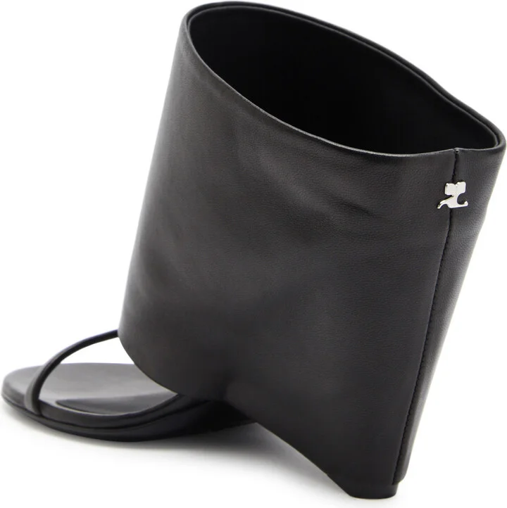 Courrèges Oblique 90 Leather Wedge Mules - Image 2