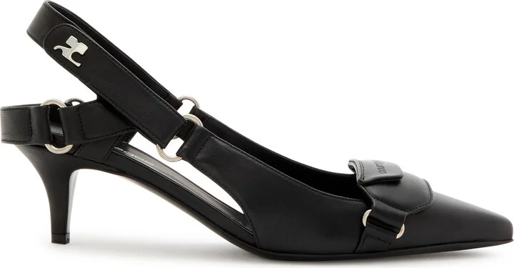 Courrèges Racer 65 Leather Slingback Pumps