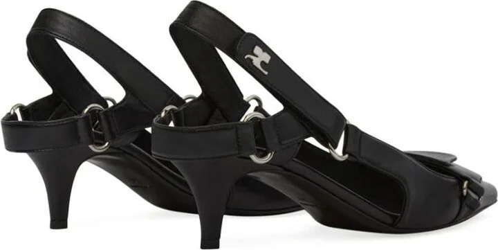 Courrèges Racer Pointed-Toe Slingback Pumps - Image 2
