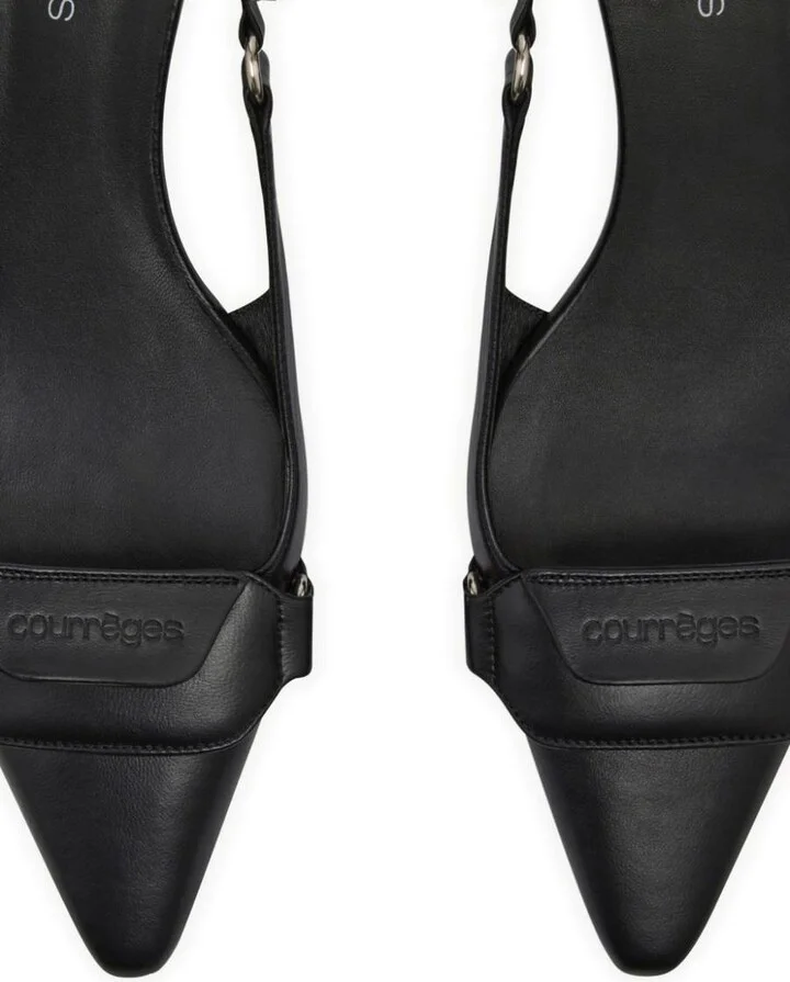 Courrèges Racer Pointed-Toe Slingback Pumps - Image 4
