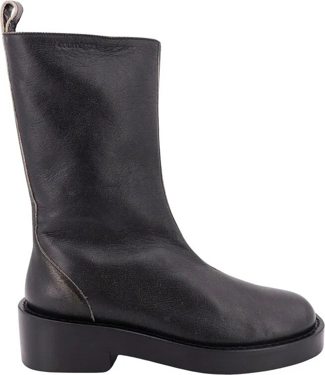 Courrèges Zip Detailed Round Toe Ankle Boots