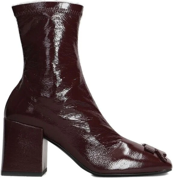 Courrèges Zip Detailed Square Toe Ankle Boots