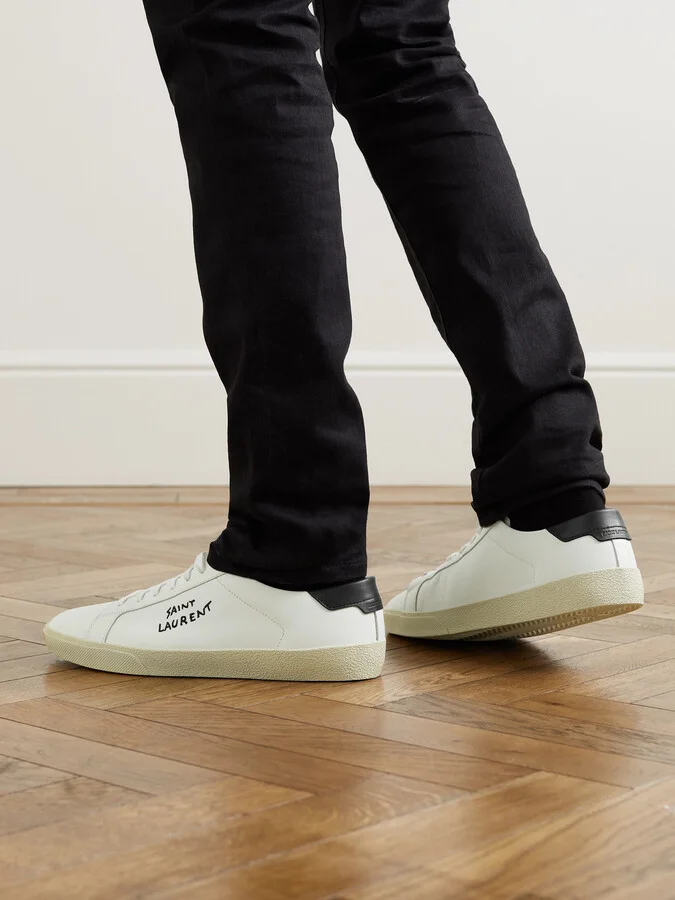 Court Classic SL/06 Logo-Embroidered Leather Sneakers - Image 2