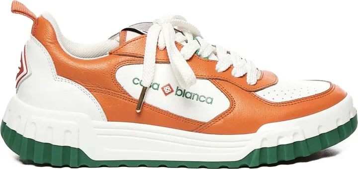 Court logo-detail lace-up sneakers