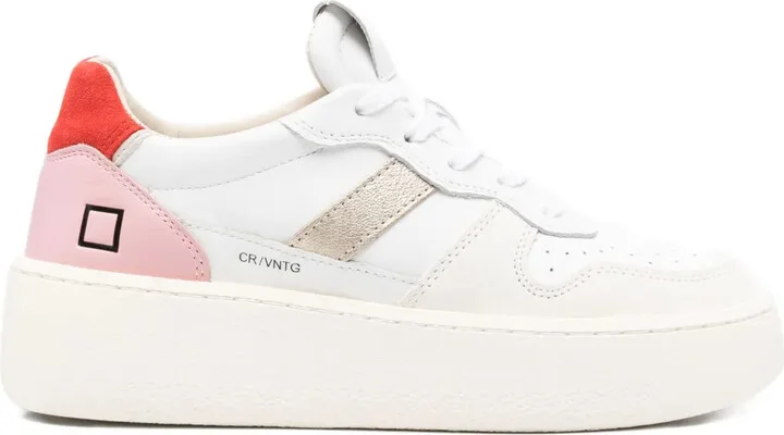 Court platform leather sneakers