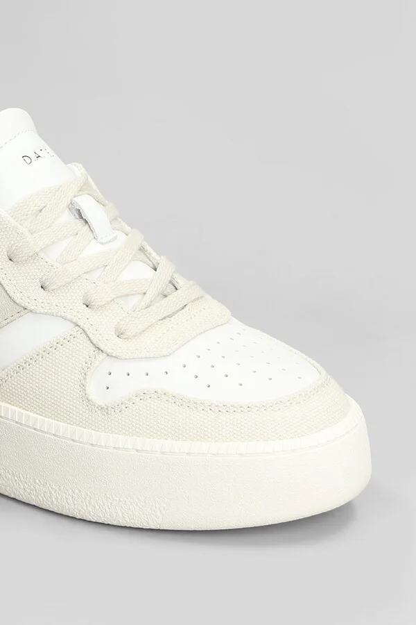 Court Platform Sneakers In White Leather And Fabric - Image 5
