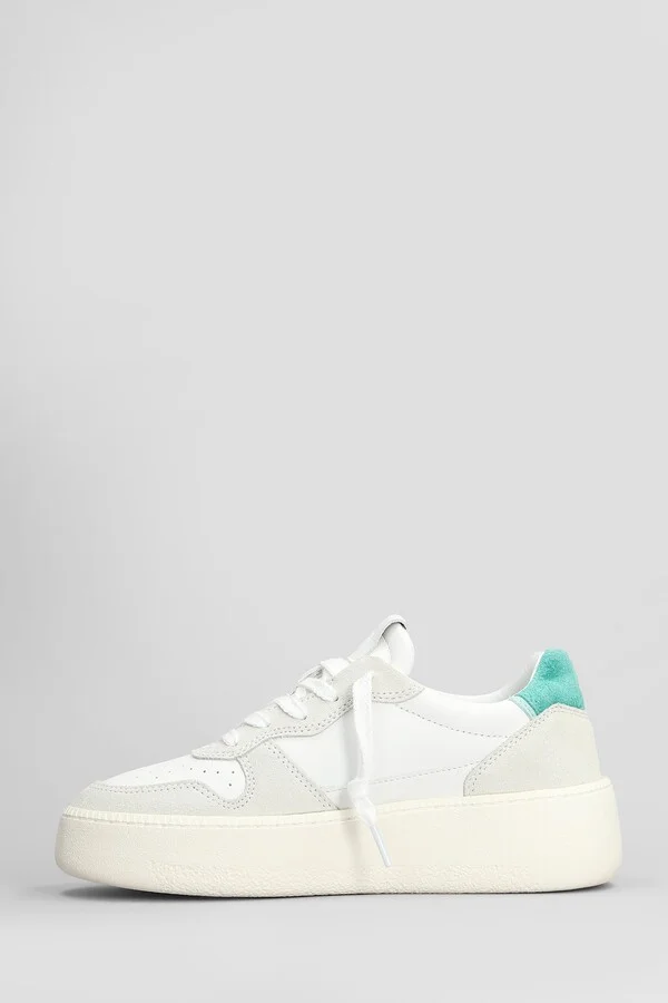 Court Platform Sneakers In White Suede And Leather - Image 3