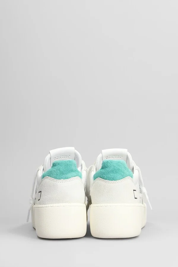 Court Platform Sneakers In White Suede And Leather - Image 4