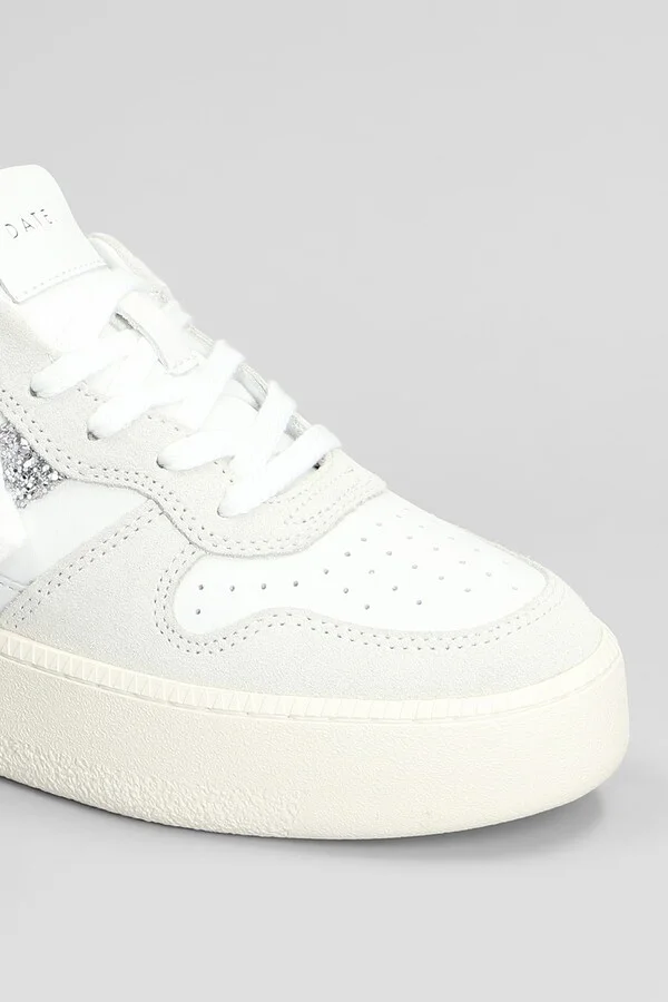 Court Platform Sneakers In White Suede And Leather - Image 5