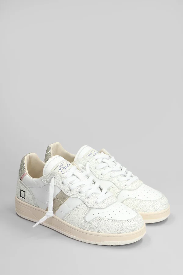 Court Shiny Sneakers In White Leather - Image 2