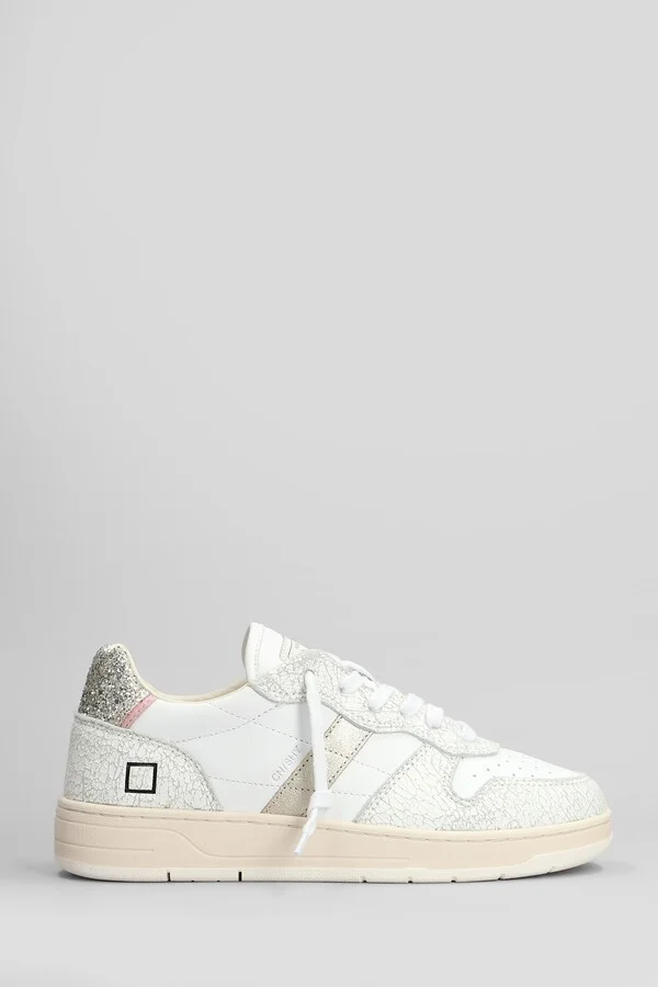 Court Shiny Sneakers In White Leather
