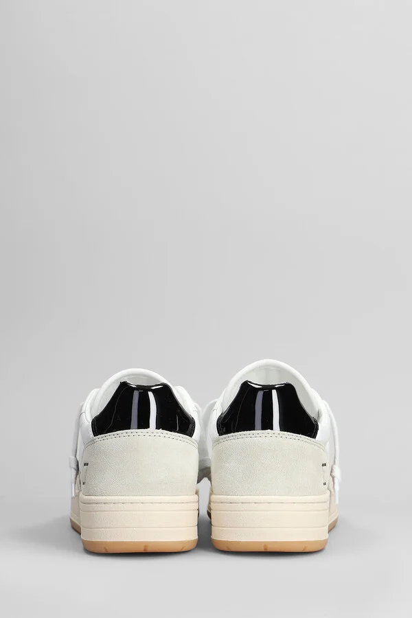 Court Shiny Sneakers In White Suede And Leather - Image 4
