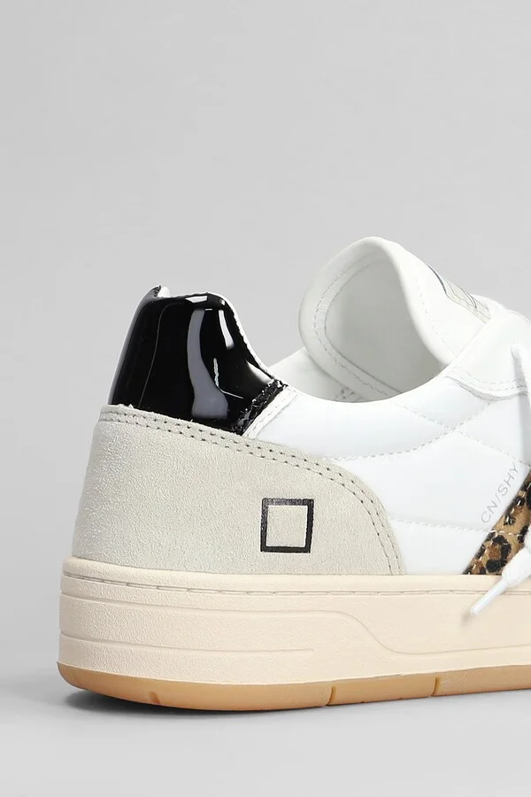 Court Shiny Sneakers In White Suede And Leather - Image 5