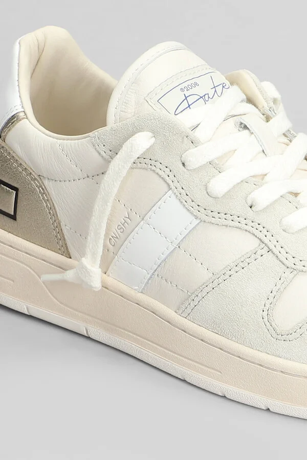 Court Shiny Sneakers In White Suede And Leather - Image 5