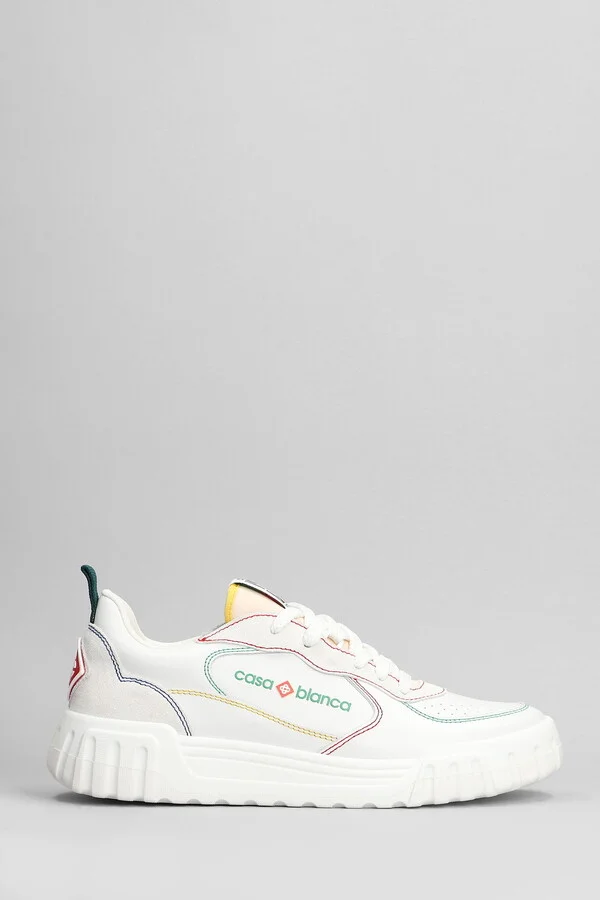Court Sneakers In White Leather