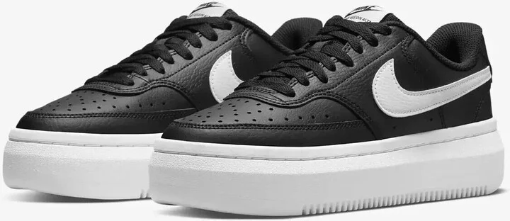 Court Vision Alta DM0113-002 Sneakers Women's Black Leather Low Top Shoes